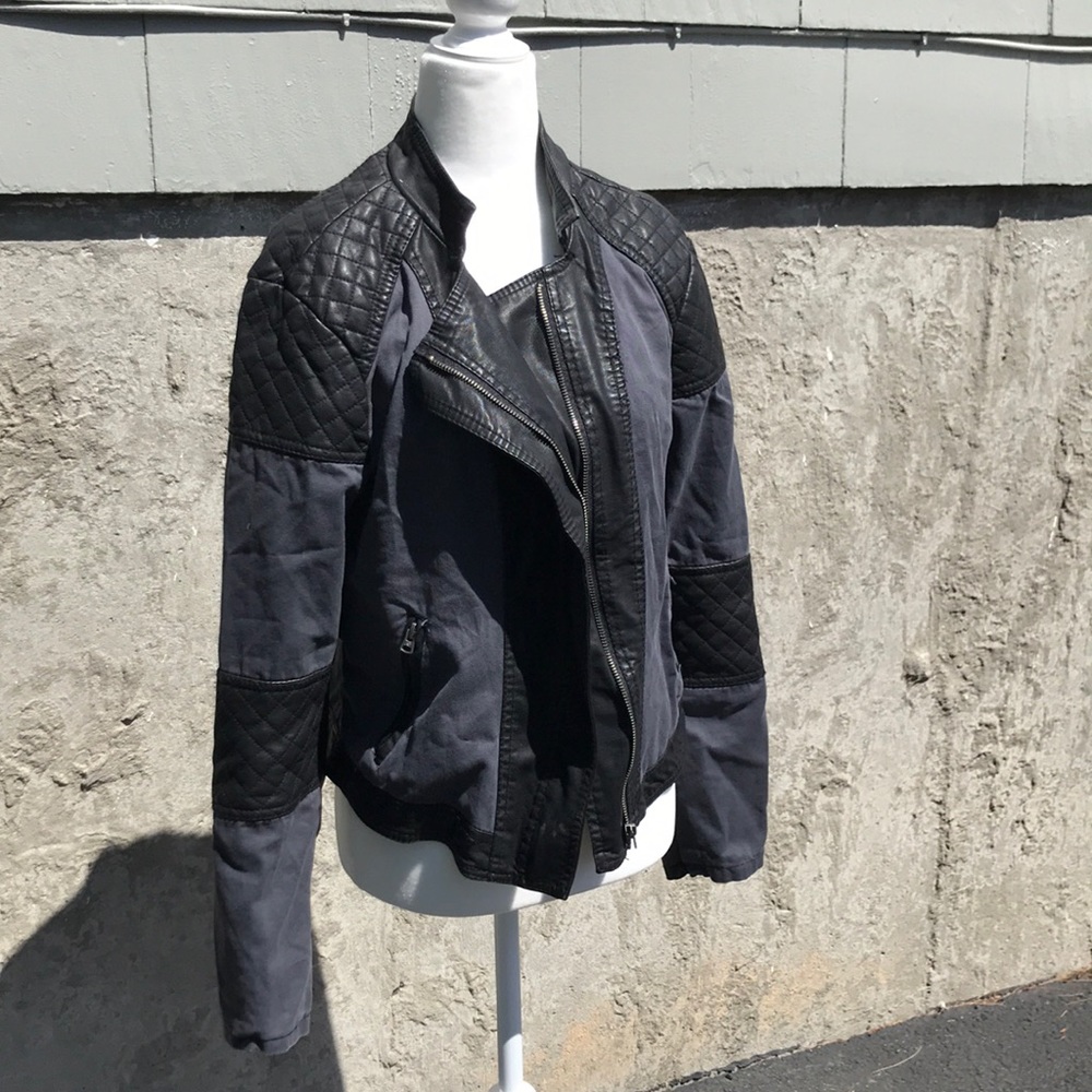 Aeropostale Vegan Mixed Media Moto Jacket